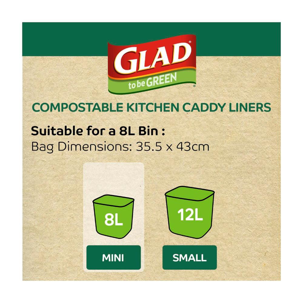 Glad To Be Green Compostable Kitchen Liners Mini - 25 pack