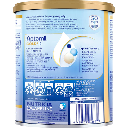 Aptamil Gold+ 2 Baby Follow-on Formula From 6 To 12 Months 900g
