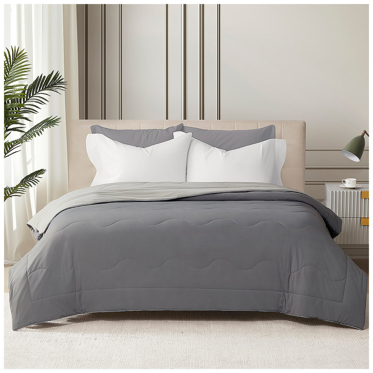 Hotel Grand EternaCool King Single Cooling Comforter, Grey, Lightweight, Machine Washable