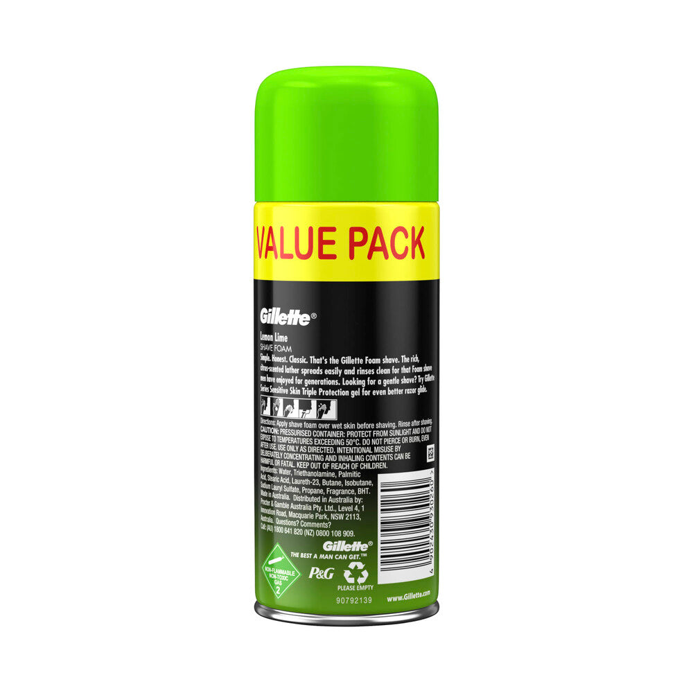 Gillette Shaving Foam Lime Fresh Value Pack - 333g