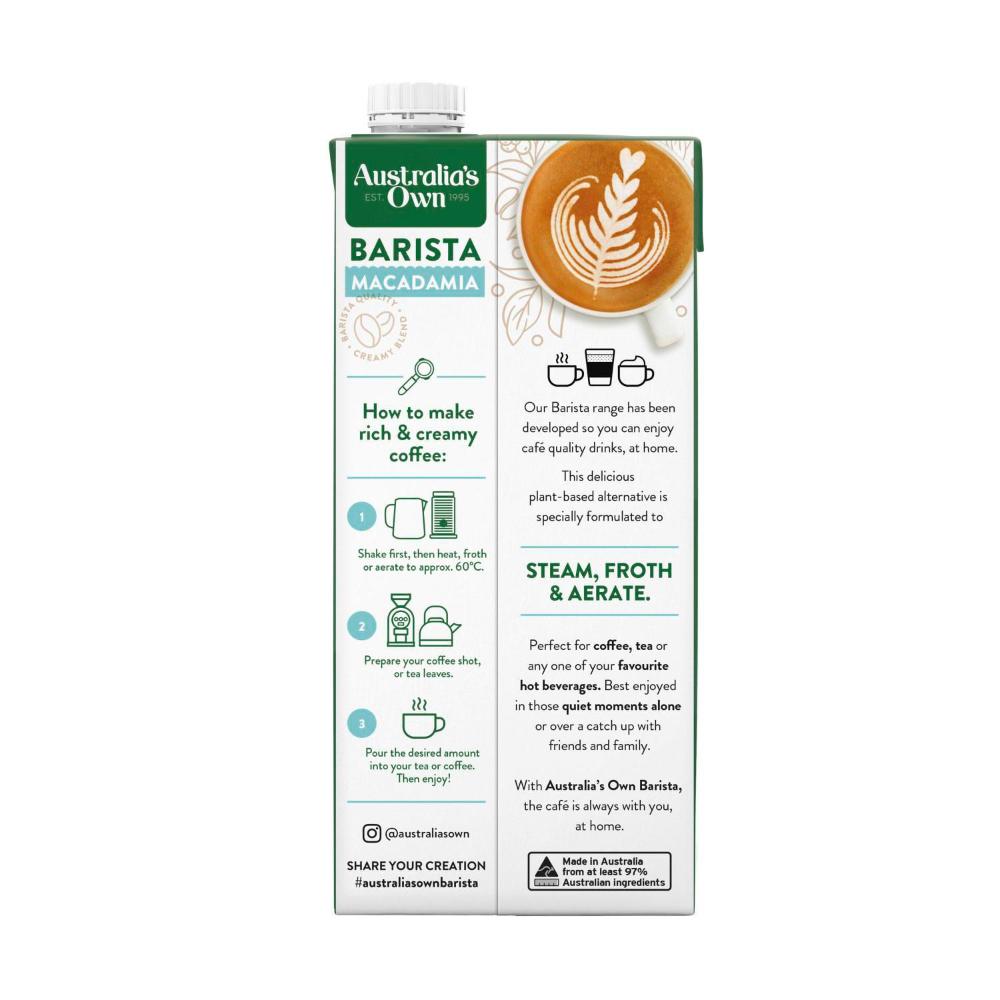 Australias Own Barista Macadamia Milk - 1L