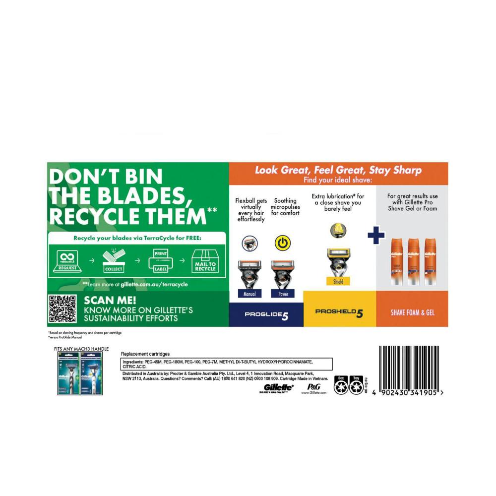 Gillette Mach3+ Razor Cartridge - 12 pack