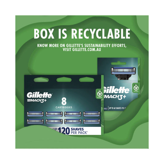 Gillette Mach3+ Razor Cartridge - 12 pack