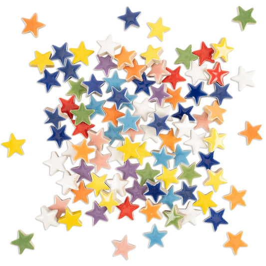 Mandala Art Starry Night Ceramic Stars Mosaic Tiles - 14mm