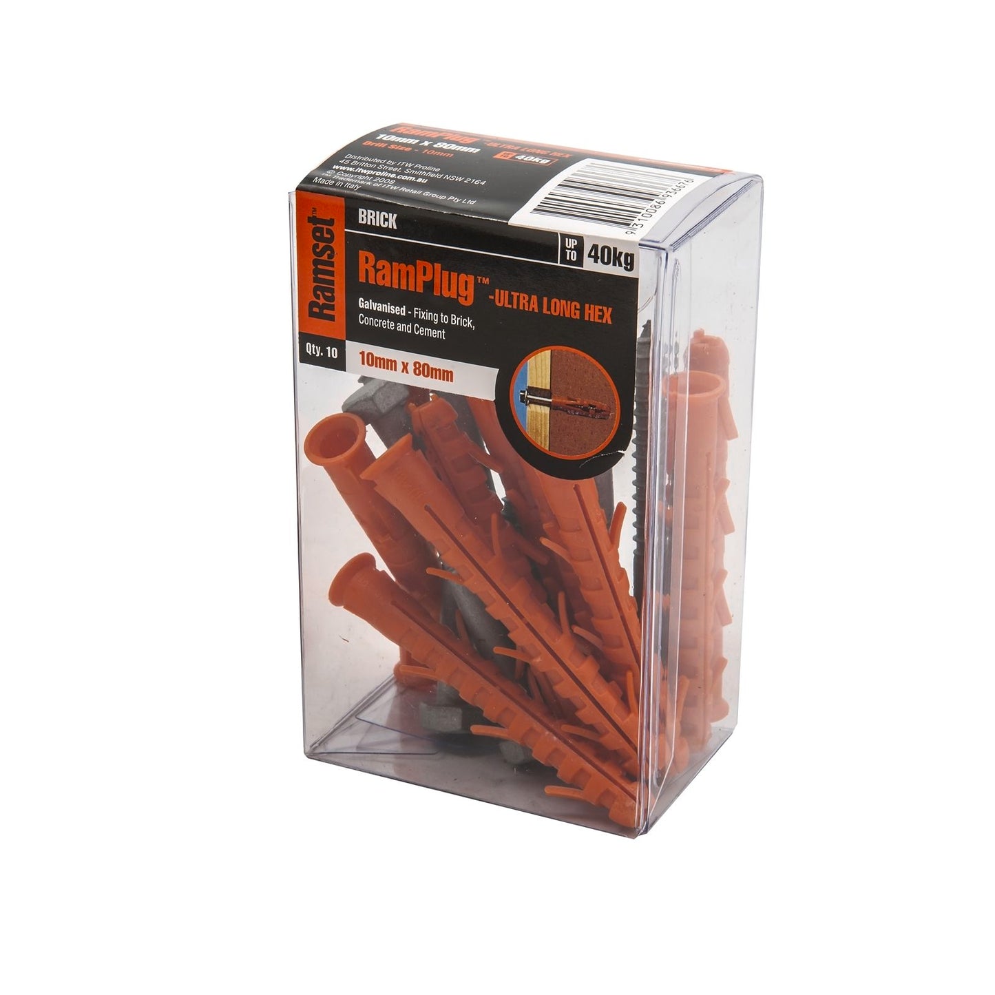 Ramset Ultra Long Hex Anchor - 10 x 80mm - 10 Pack