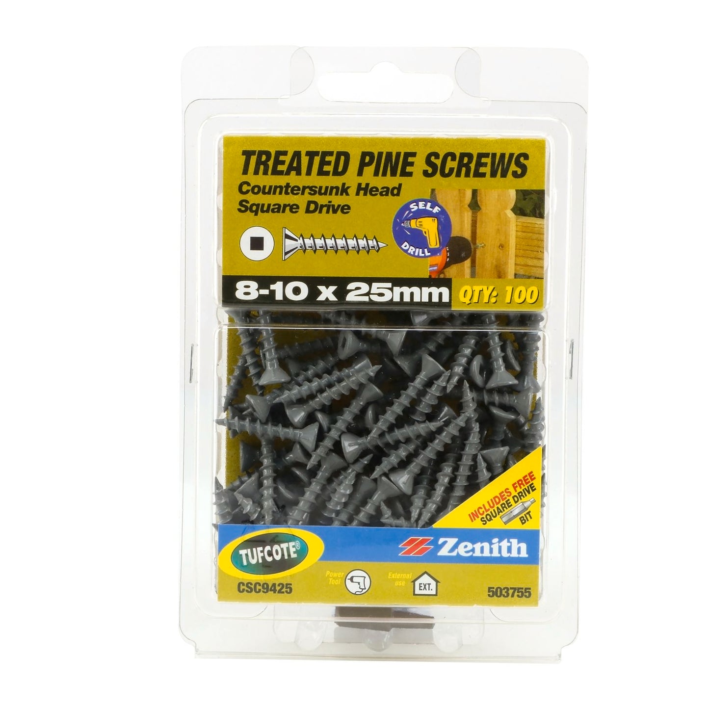 Zenith Treated Pine Screws - 10 x 25mm