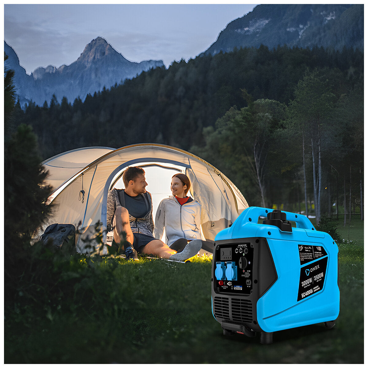 Onex SC4000i Inverter Generator 3500W Pure Sine Cyan Portable