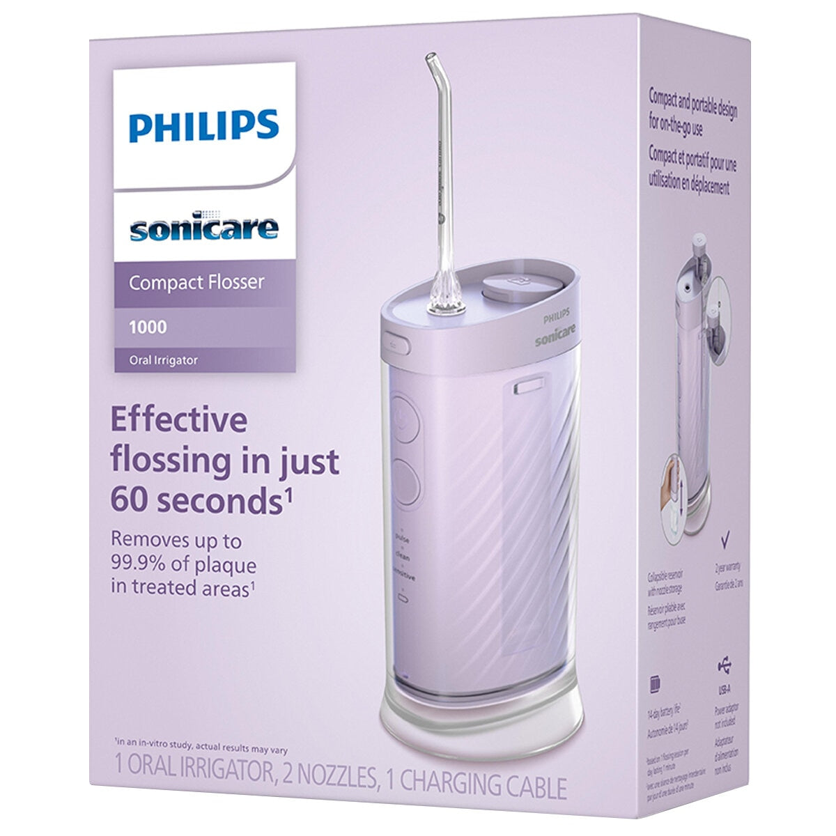 Philips Sonicare Compact Flosser 1000 HX3333/24 Purple Portable