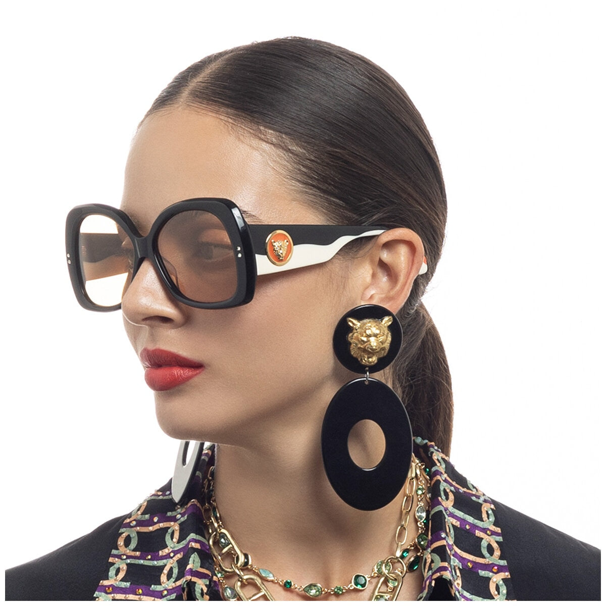 Camilla Women's Butterfly Sunglasses CAM2431006 Black/Ivory Amber