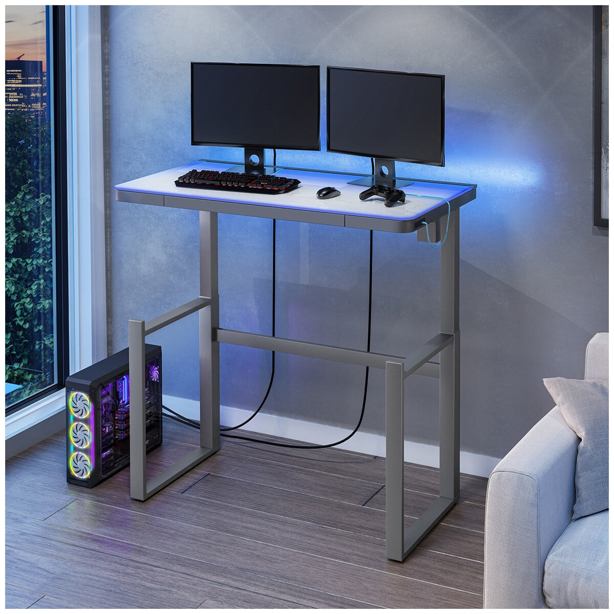 Tresanti Aurora Height-Adjustable Desk LED Lighting Grey ODP760-D978-AU