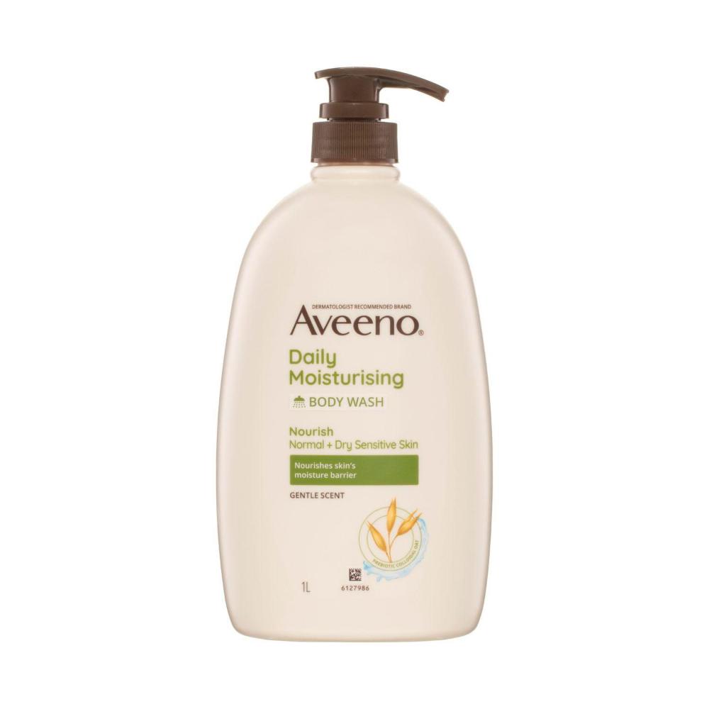 Aveeno Daily Moisturising Light Fragrance Gentle Scent Body Wash Nourish Hydrate Normal Dry Sensitive Skin Ph-balanced - 1L