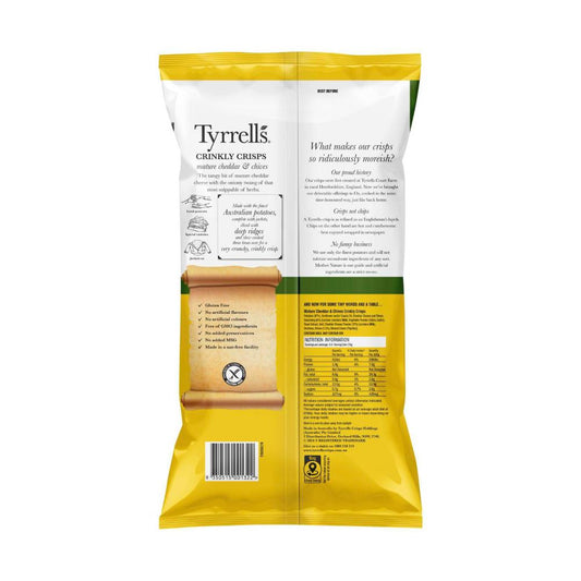 Tyrrells Crinkle Cut Mature Cheddar - 165g