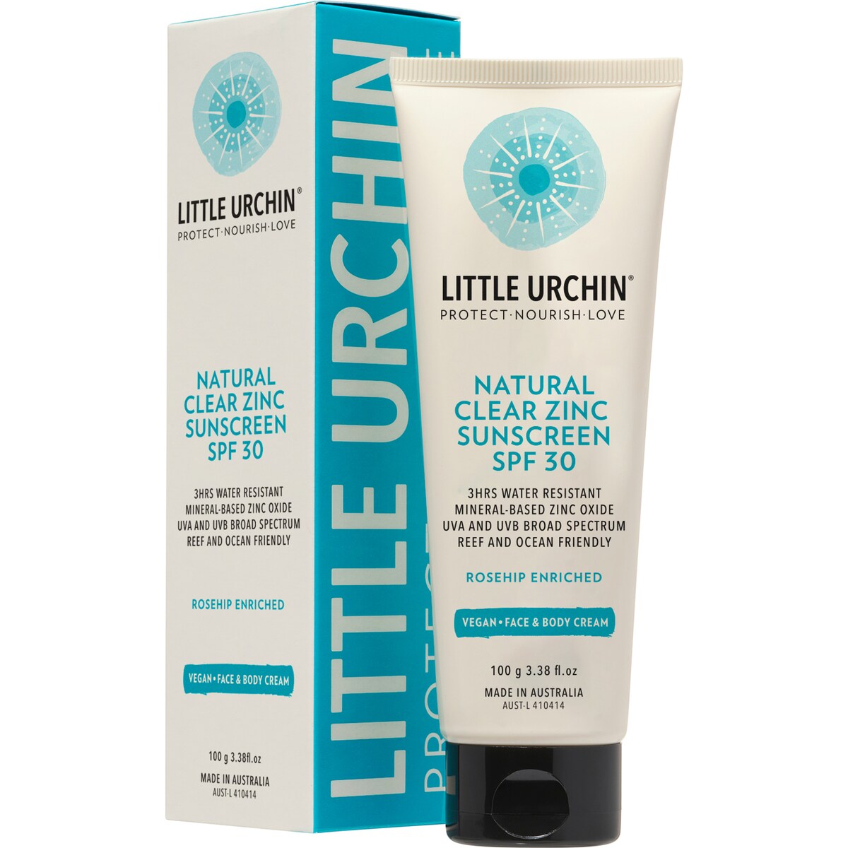 Little Urchin Natural Clear Zinc Sunscreen Spf30 100g