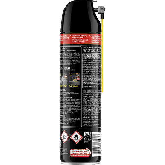 Mortein Powergard Crawling Insect Spray Easy Reach w/ Germ Kill 320g
