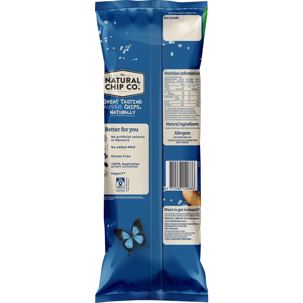 The Natural Chip Co Lightly Salted Chips 6 Pack