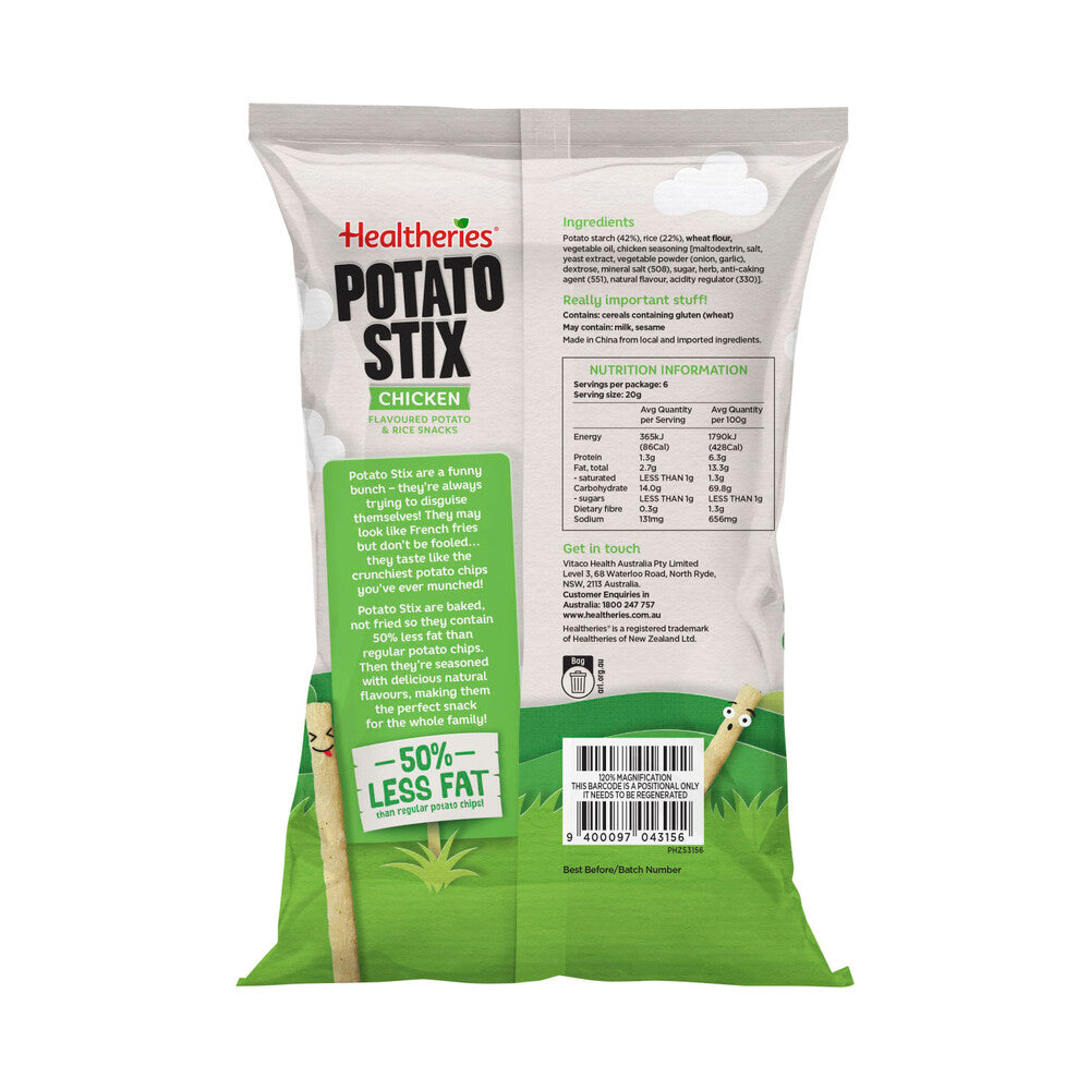 Healtheries Potato Stix Chicken Multipack Kids Lunchbox Snacks 6x20g - 120g
