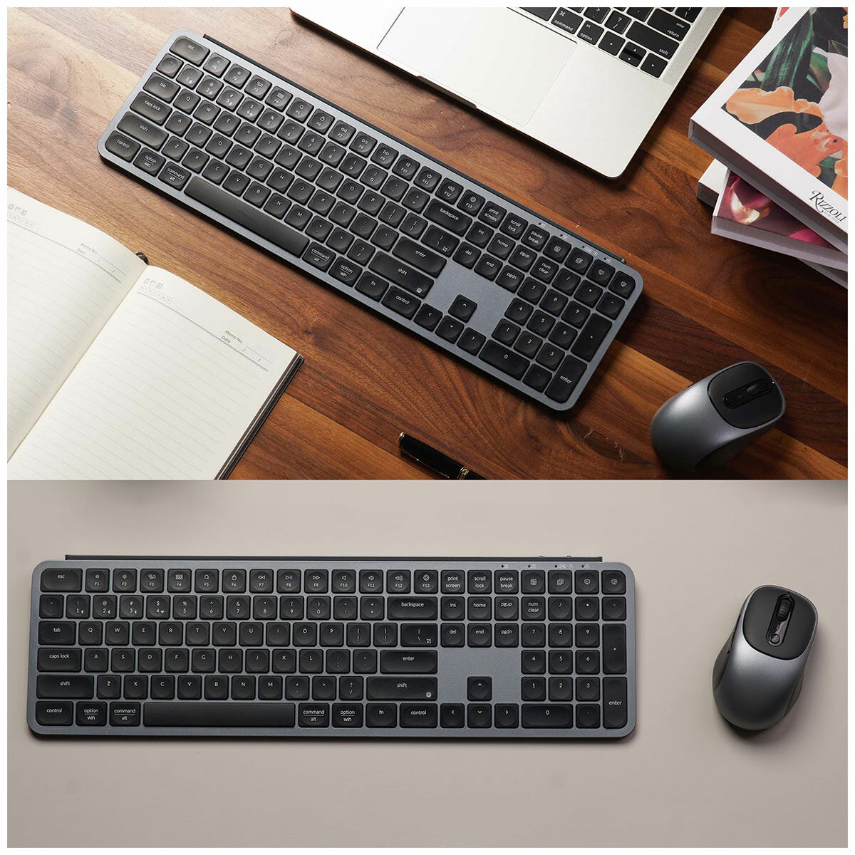 Keychron B6 Pro Keyboard & BM24 Mouse Wireless KBKCKCBD4 Grey Silent