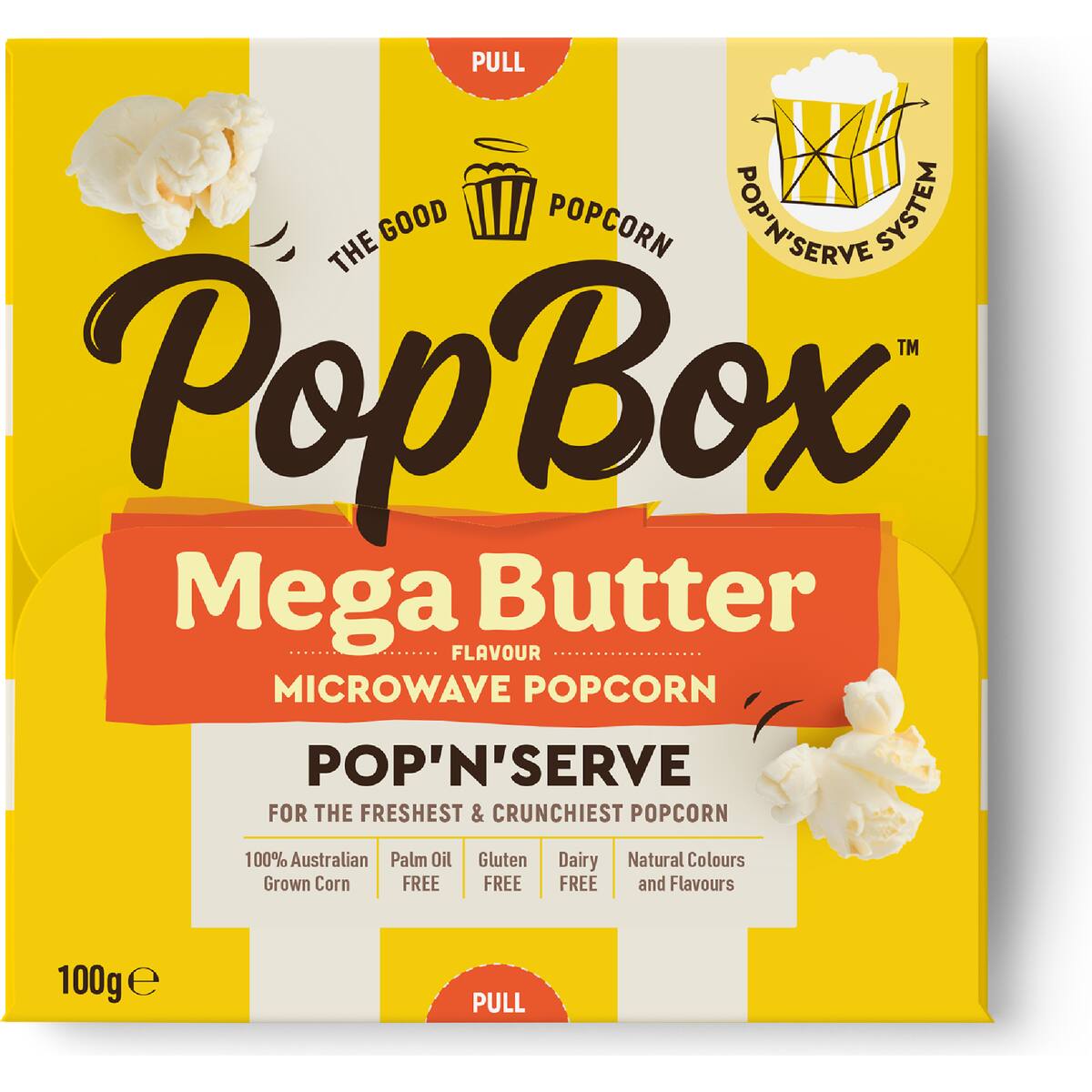 Pop Box Mega Butter Microwave Popcorn 100g