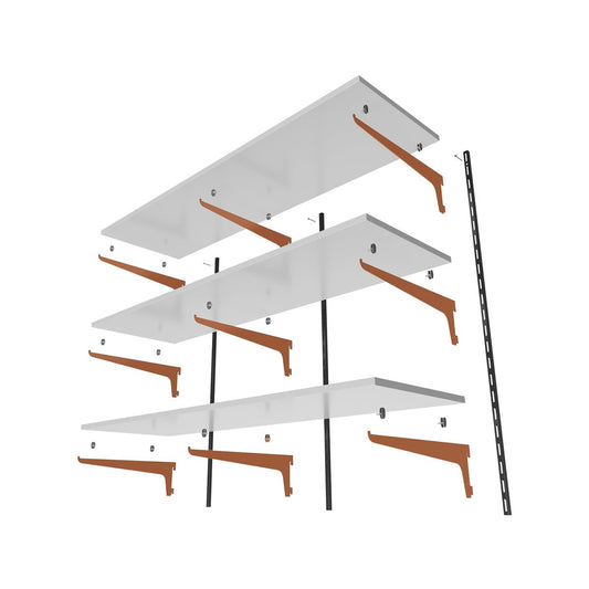 Flexi Storage Home Solutions 250mm White Basic Shelving Single Slot Bracket