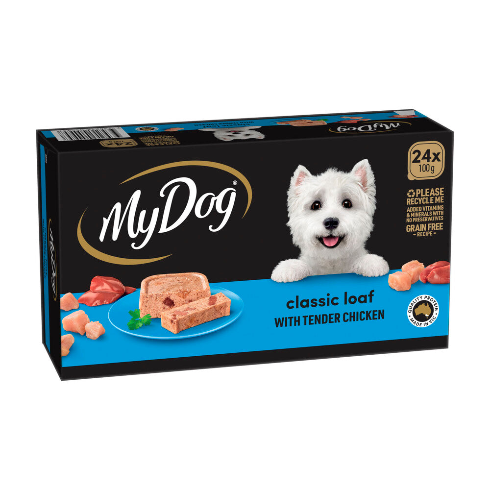My Dog Adult Wet Dog Food Classic Loaf With Tender Chicken 24x100g Tra ... 24 pack
