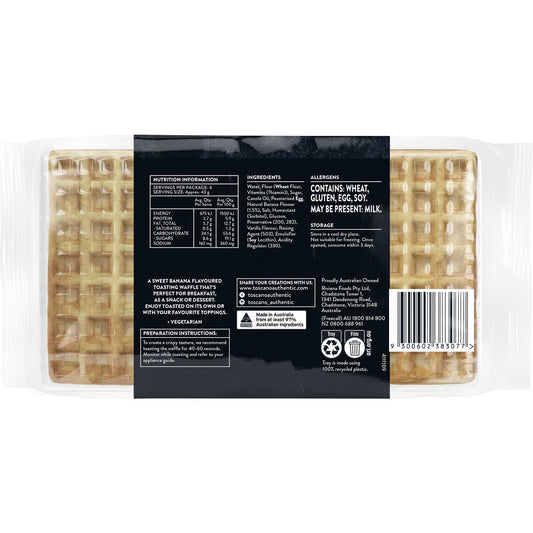 Toscano Toasting Waffles Banana Flavoured 172g