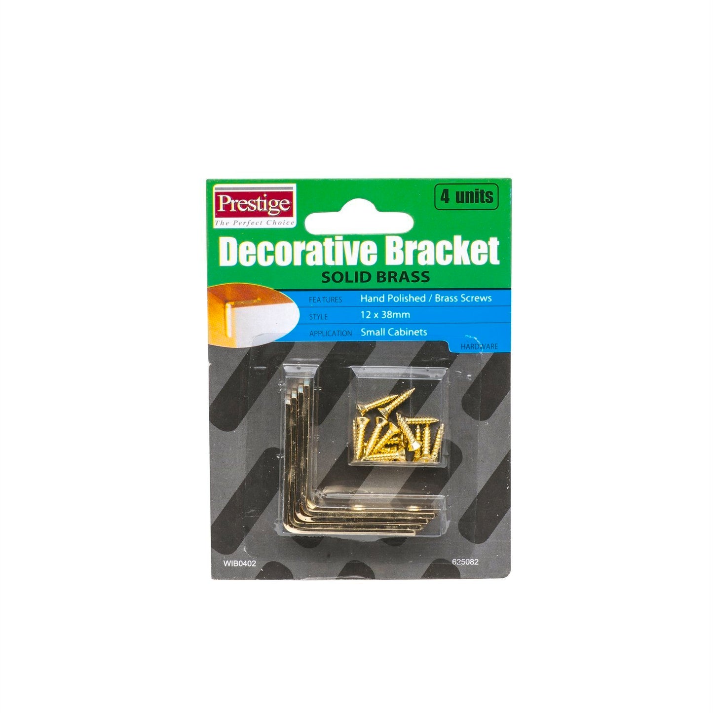 Prestige Decorative Bracket - 12 x 38mm - Brass