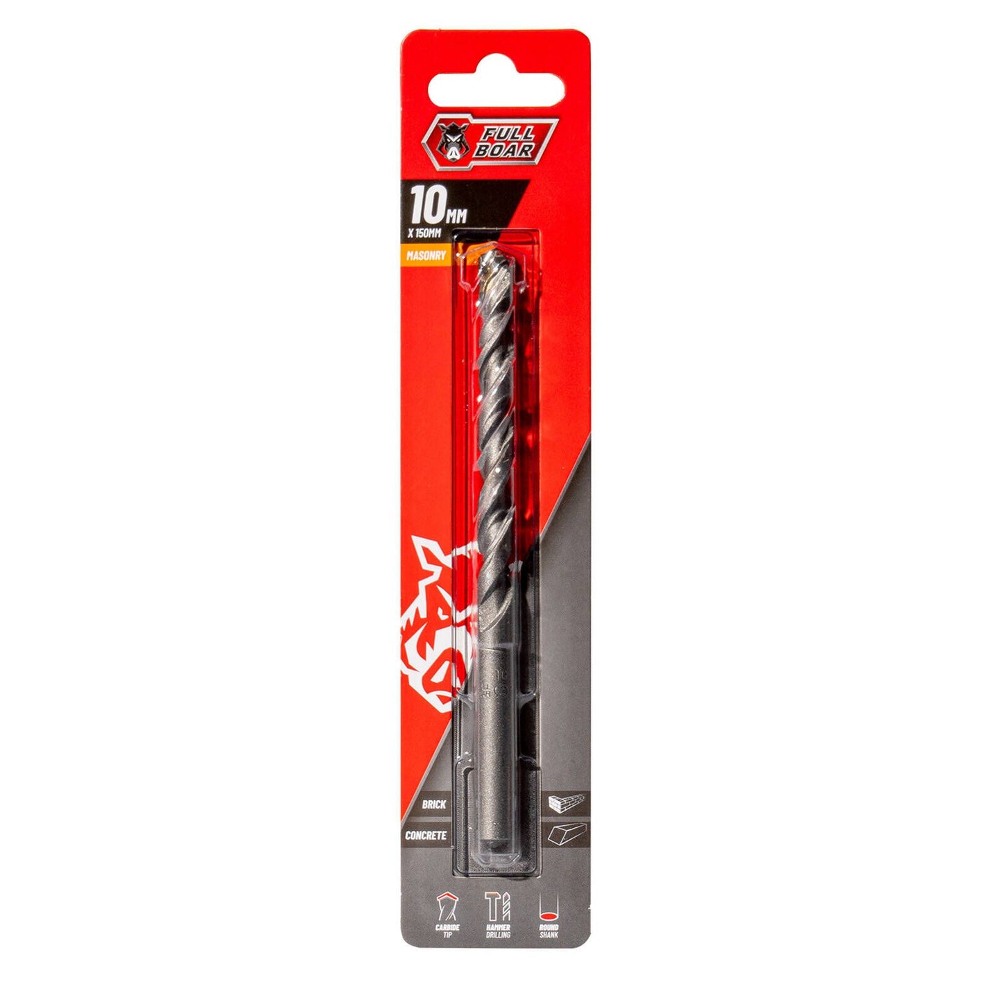 Full Boar TCT Masonry Drill Bit - 10mm x 150mm