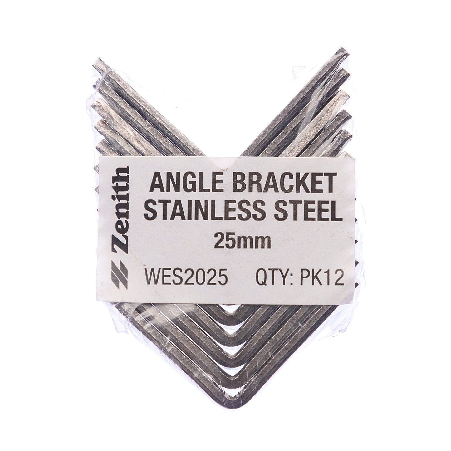 Zenith Angle Bracket - 25mm - Stainless Steel - 12 Pack