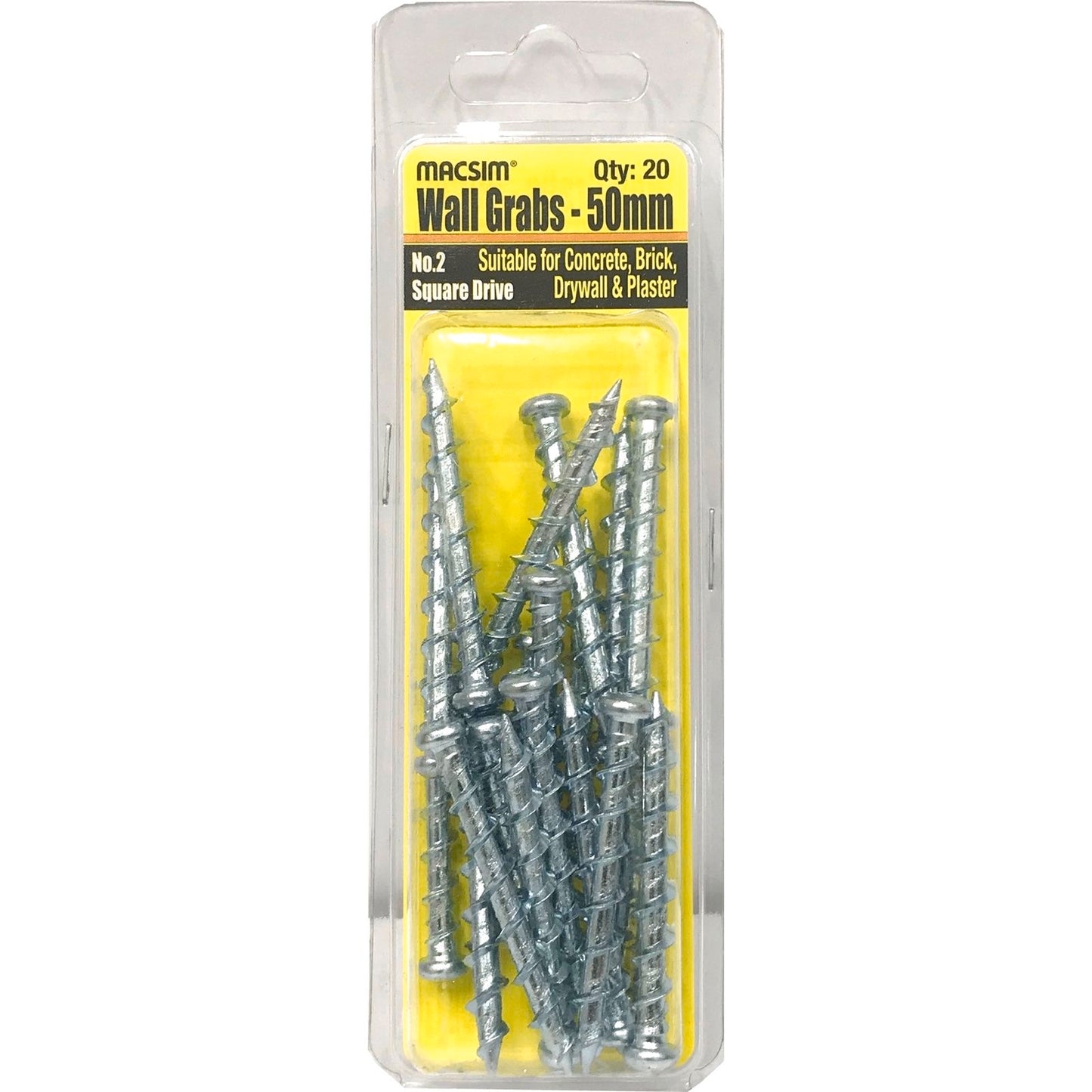 Macsim Wall Grab Anchor - 50mm - 20 Pack