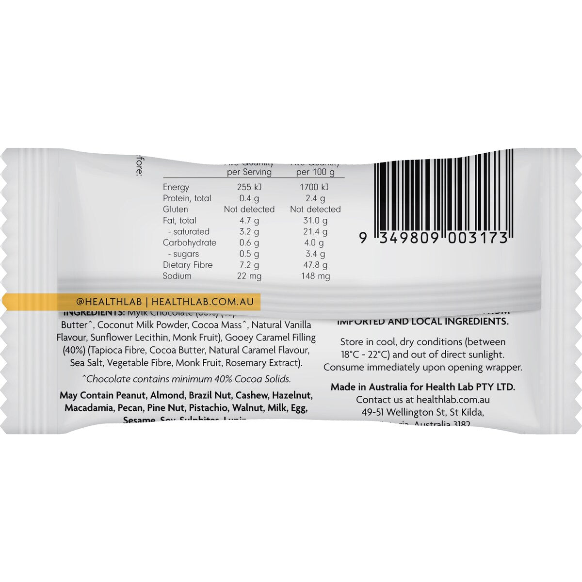 Health Lab Mylk Chocolate Gooey Caramel Filled Diamonds 2 pack