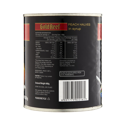 Gold Reef Peach Halves In Syrup - 825g