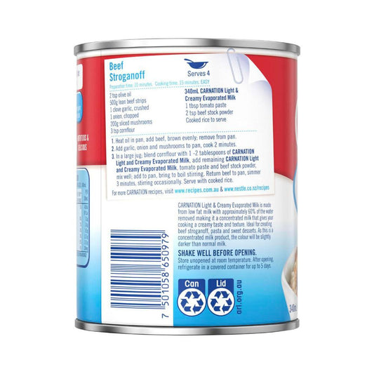 Nestle Carnation Light & Creamy Evaporated Milk - 340mL