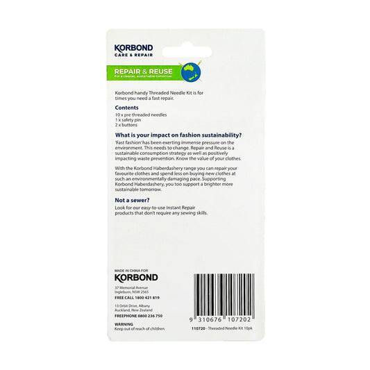 Korbond Threaded Needle Kit - 10 pack