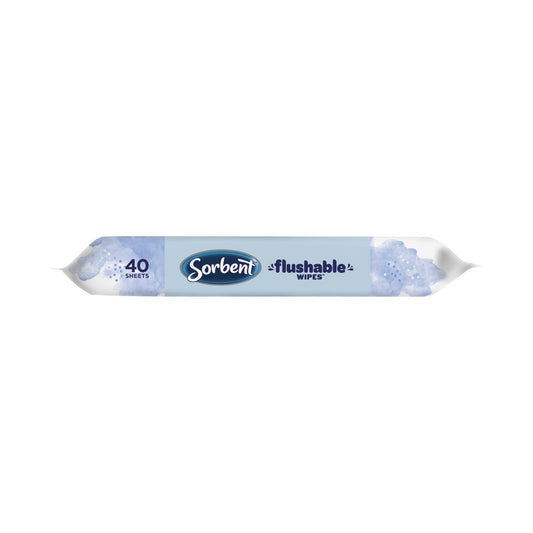 Sorbent Hypo Allergenic Flushable Wipes Toilet Tissue - 40 pack