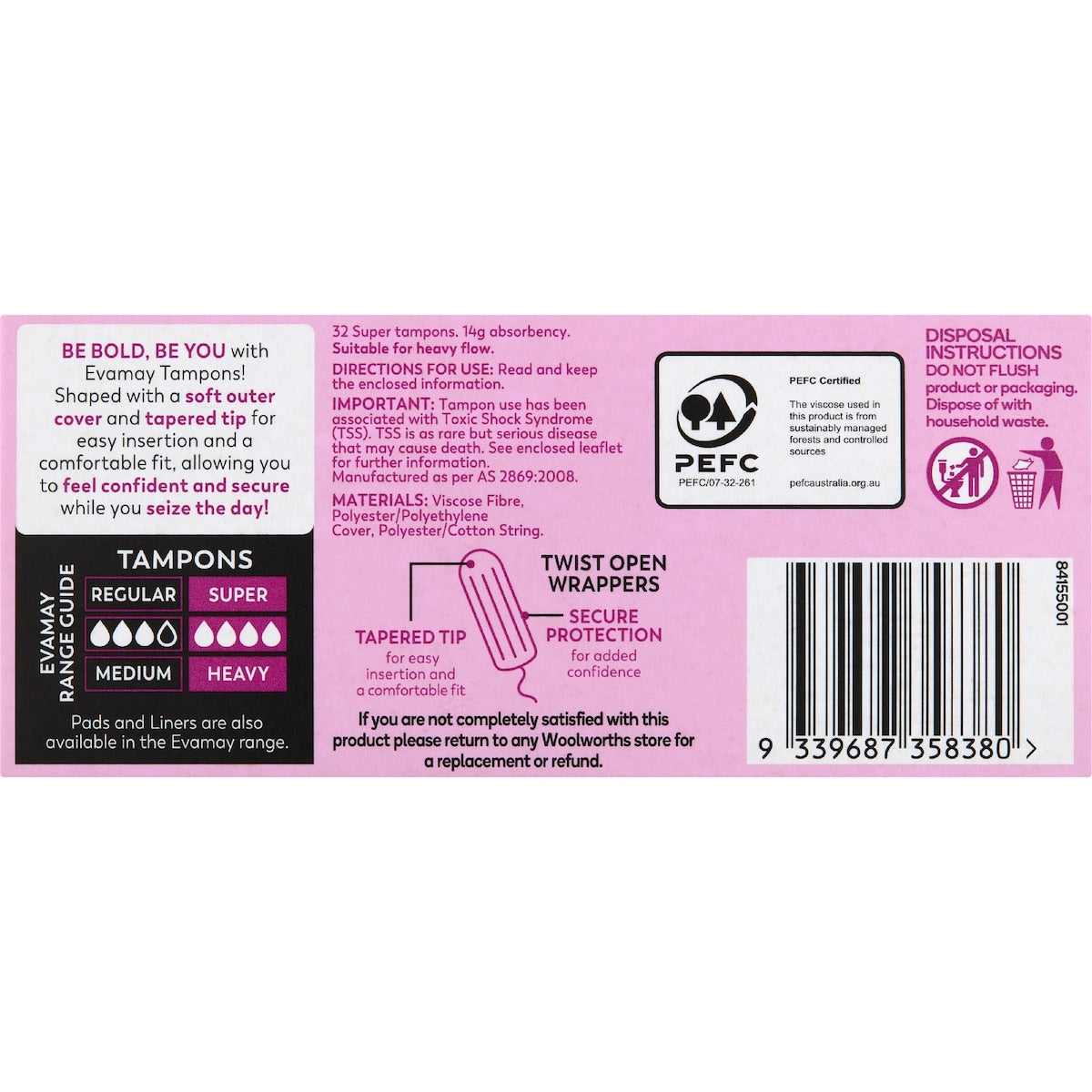 Evamay Super Tampons 32 Pack