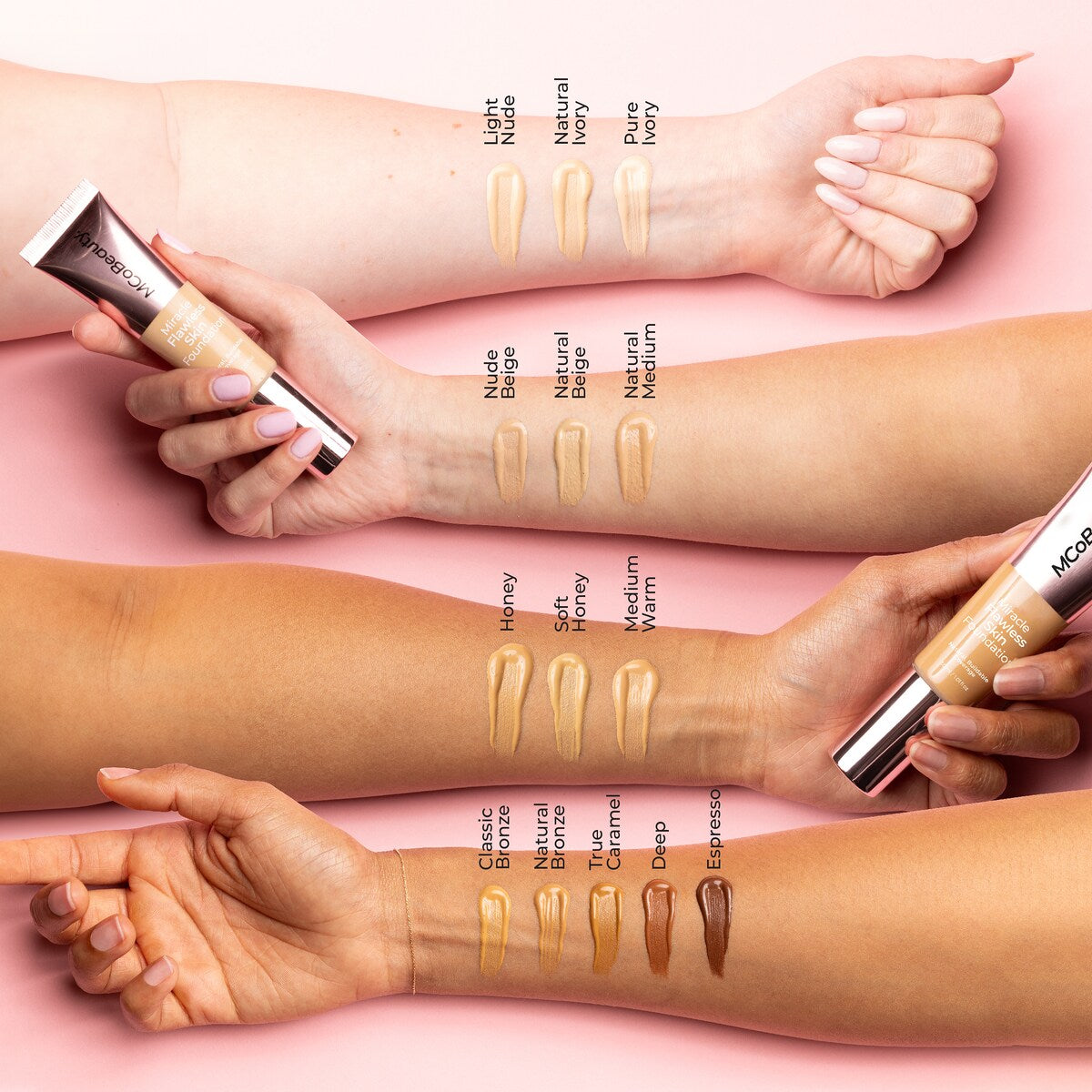 Mcobeauty Miracle Flawless Skin Foundation Light Nude 30ml