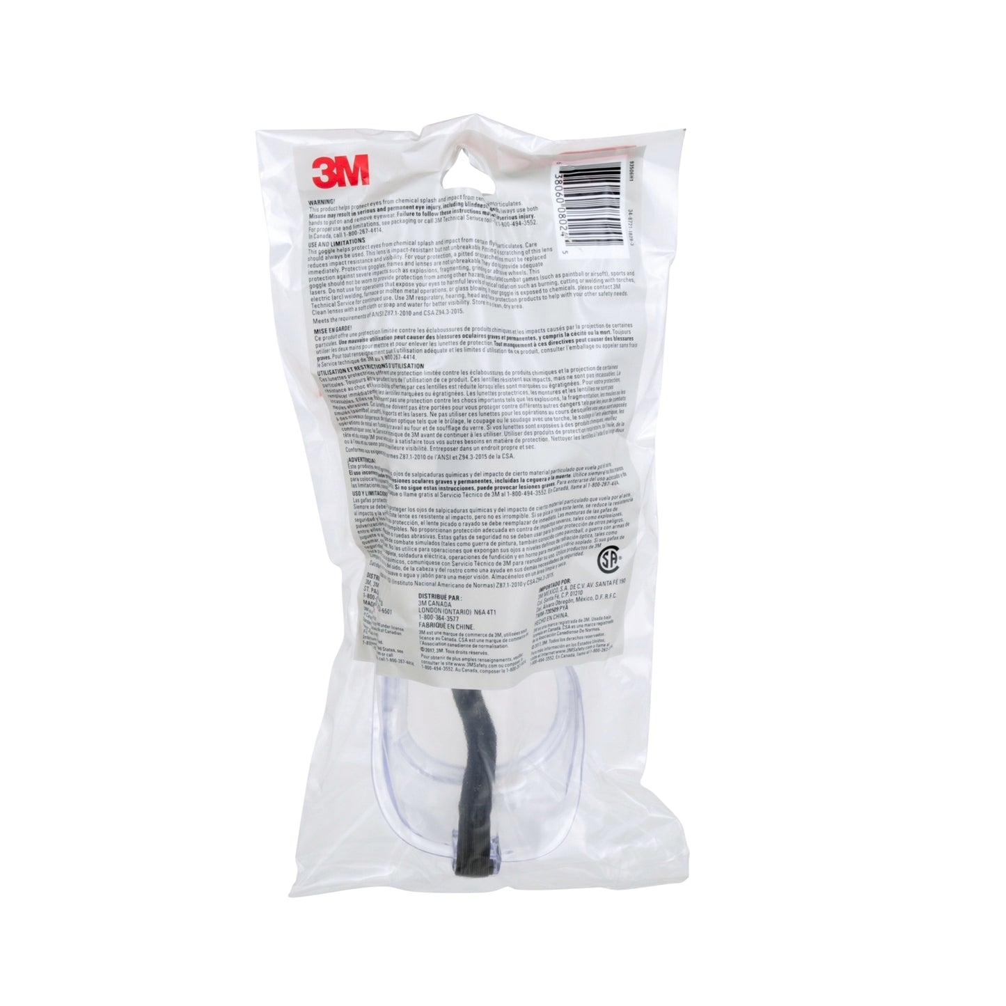 3M™ Chemical Splash Resistant Safety Goggles