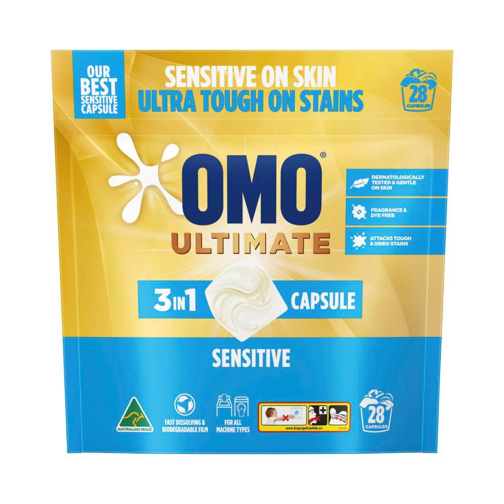 OMO Ultimate 3 In 1 Laundry Capsules Sensitive - 28 pack
