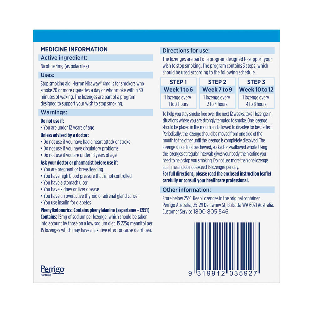 Herron Nicaway Lozenges 4mg - 132 pack