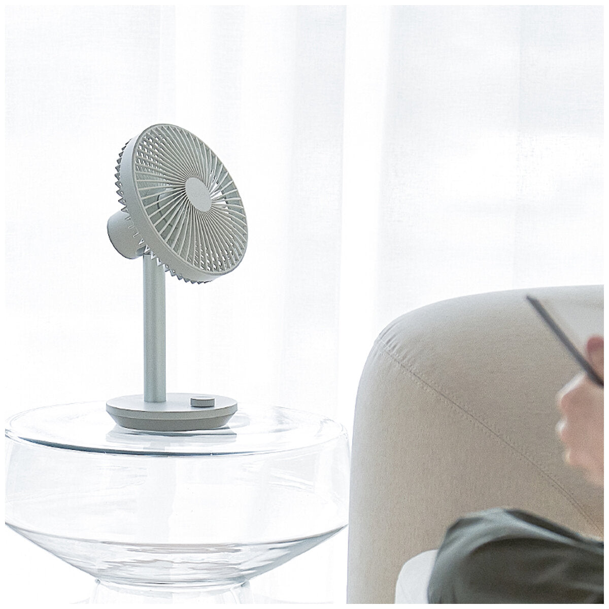 Lumena Fan Stand 4 Cordless Rechargeable ( ) White/Green 5000mAh 6W 2 Pack