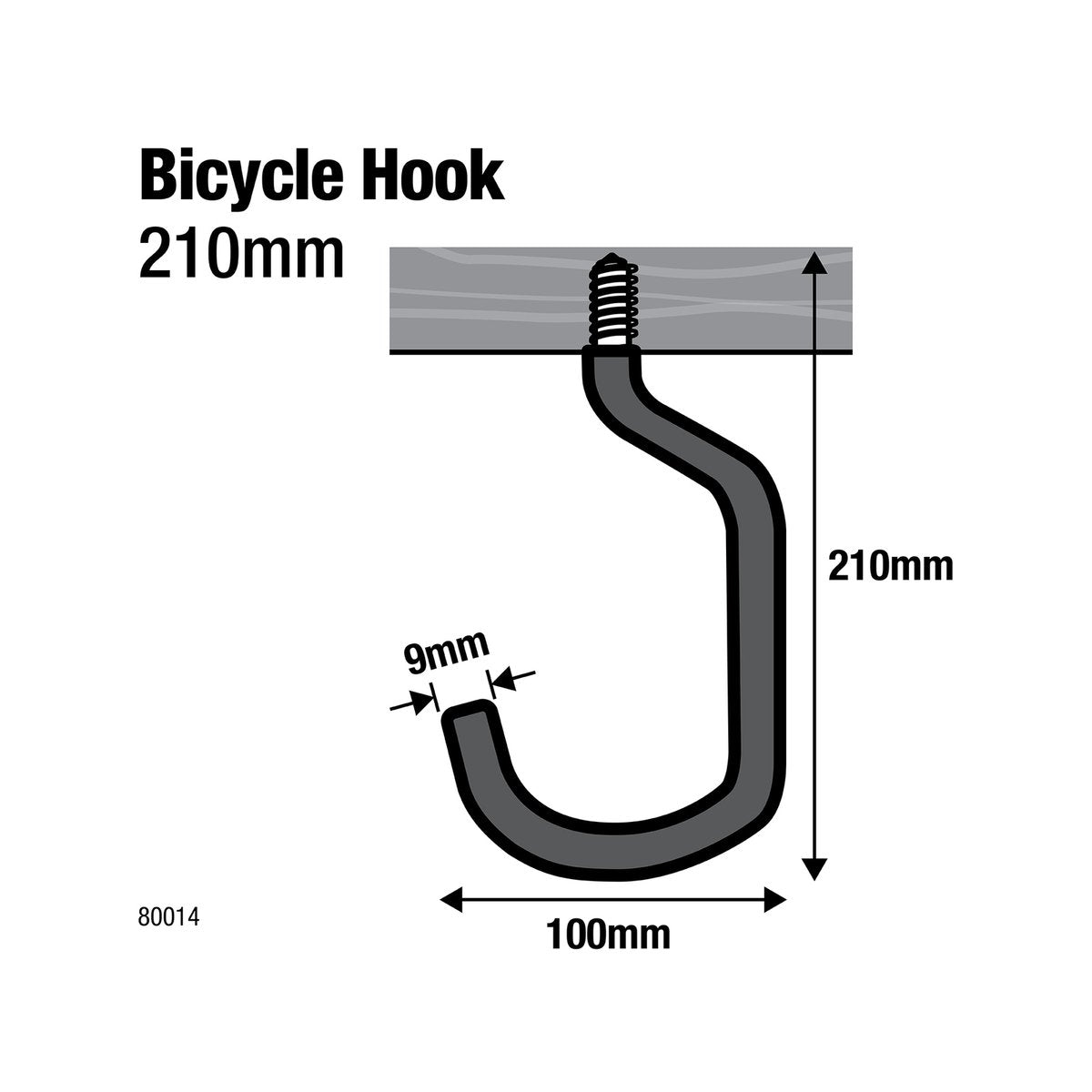 Everhang Bicycle Storage Hook - 9mm - Steel - PVC Coated