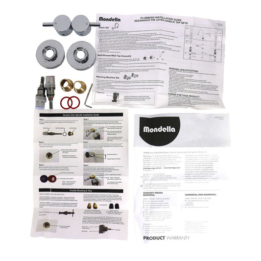 Mondella Chrome Resonance Wall Top Assembly - 1/4 Turn - 1245 x 76 x 245mm