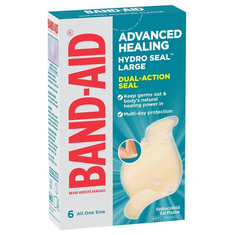 Band-Aid Advanced Healing Hydro Seal Gel Plasters Large 6 Pack