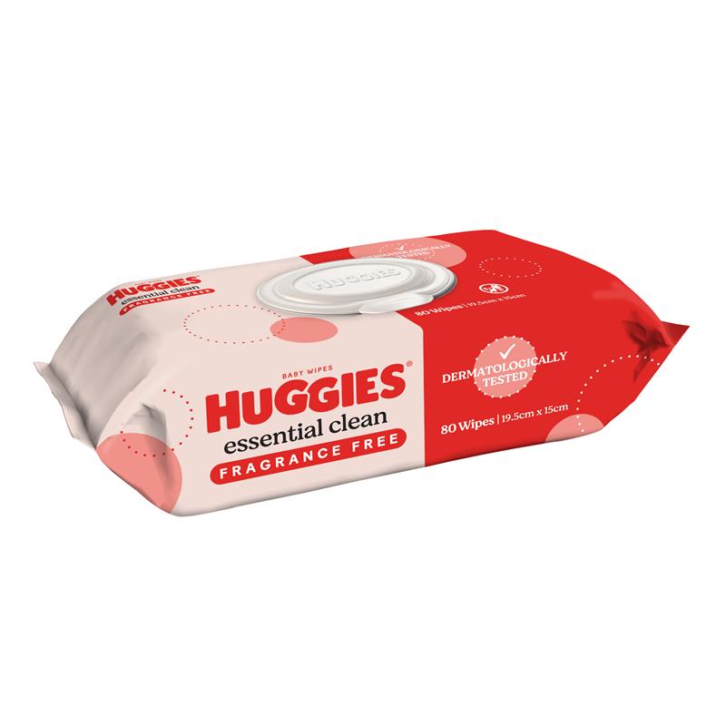 Huggies Essential Clean Baby Wipes 80 Pack