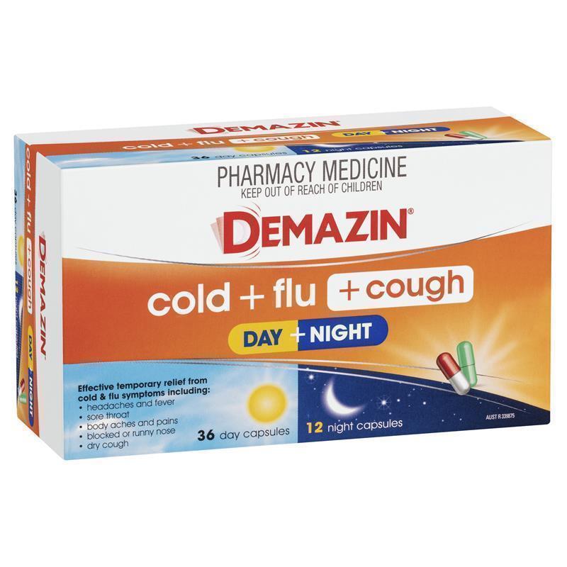 Demazin Cold + Flu + Cough Day + Night 48 Capsules