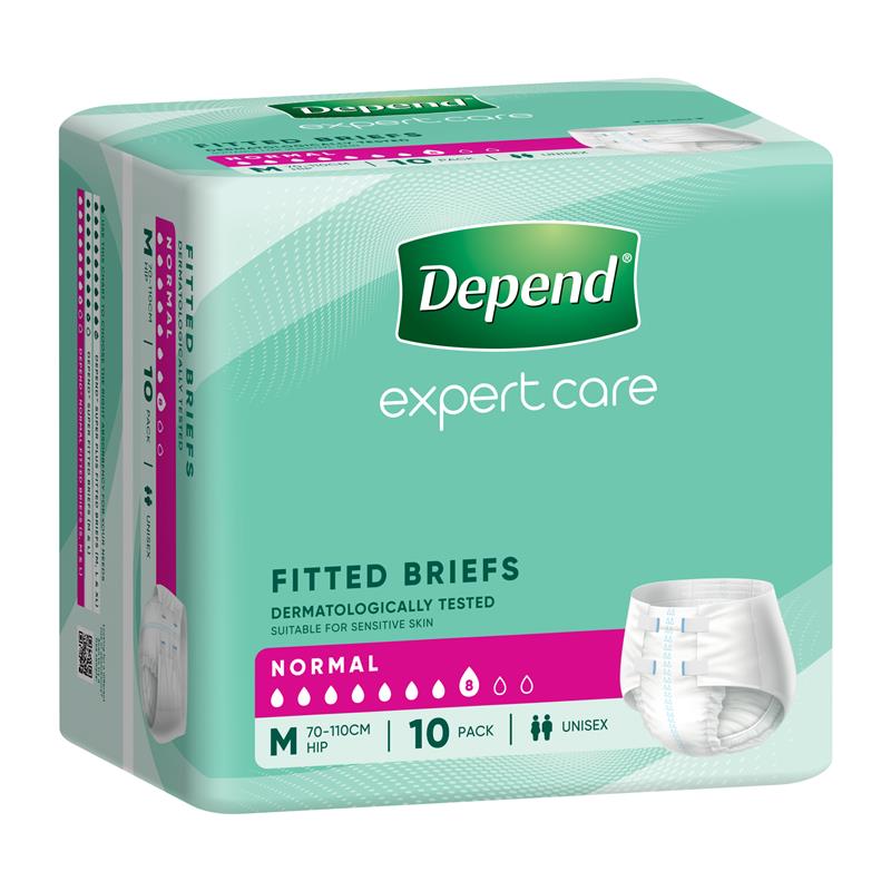 Depend Fitted Briefs Medium 10 Pack