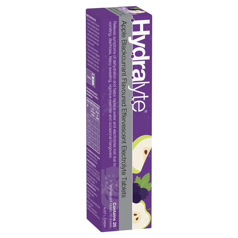 Hydralyte Electrolyte Effervescent Apple Blackcurrant 20 Tablets