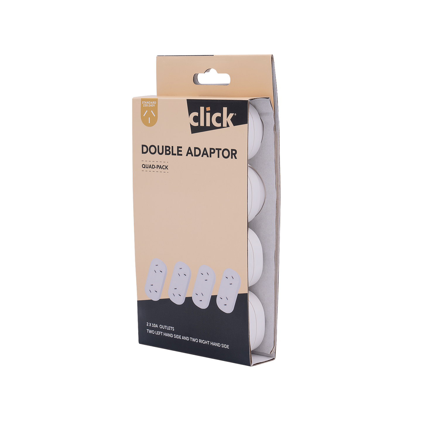 Click Double Adaptor Quad Pack - 2 Right, 2 Left