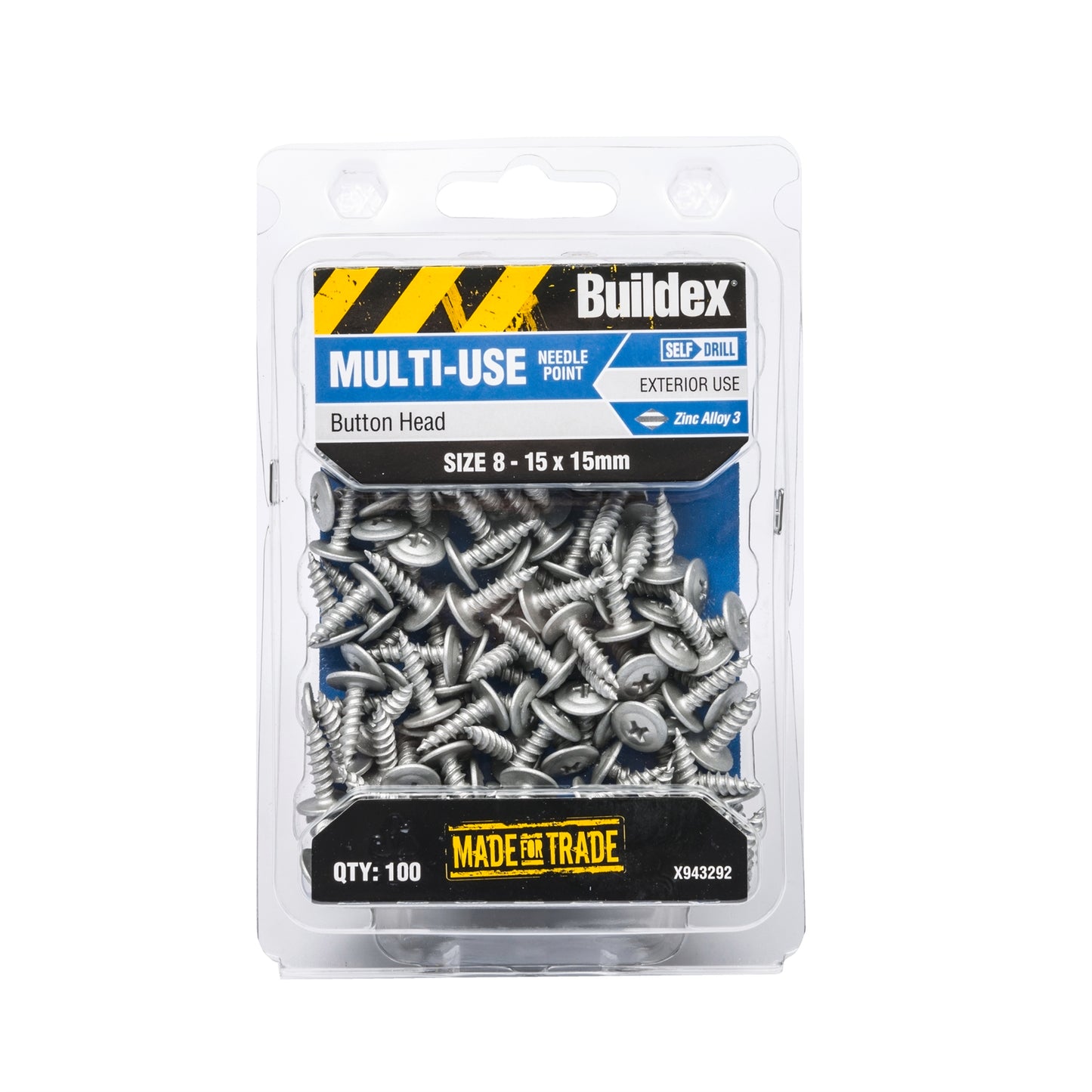 Buildex Needle Point Screws - 8 15 x 15mm - 100 Pack