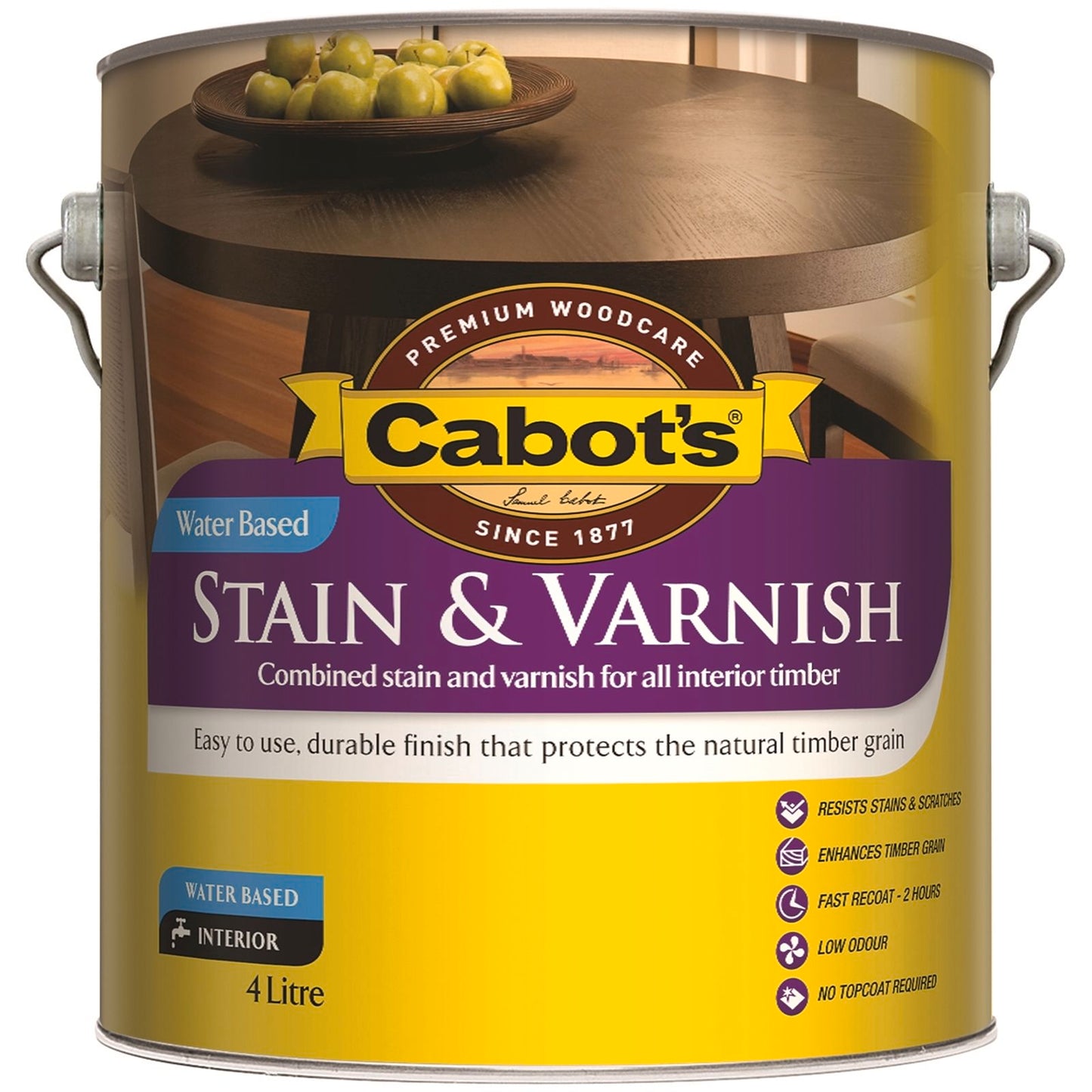 Cabot's Water Based Stain and Varnish - 4L - Clear